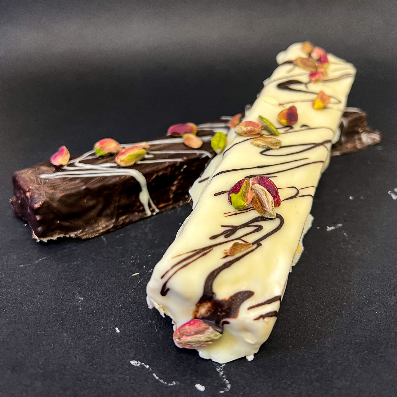 Torrone di Pistacchio e Mandorle ricoperto di Cioccolato